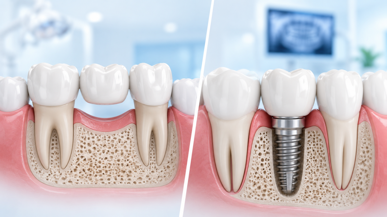 Dental Bridge vs Implant